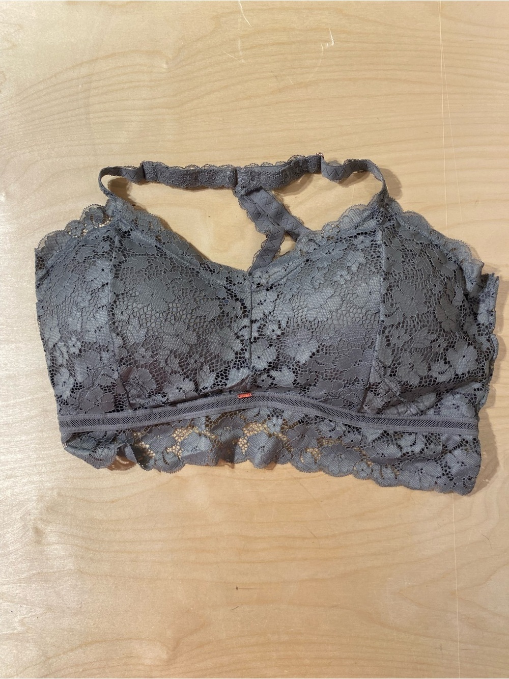 Jady K Lace Bralette with Strappy Back in Gray 2X/3X (SC) No Wire